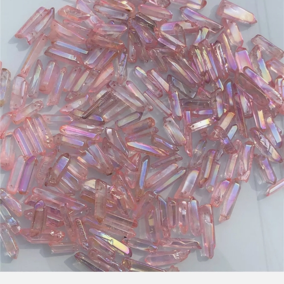 Lotus pendent w pink aura crystal point necklace - Picture 9 of 15